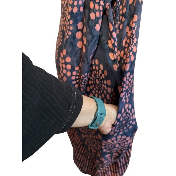 LOVELY Soft Surroundings Purple Geometric Batik BOHO Lagenlook Rayon Tunic Large - Picture 8 of 12